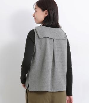 コットンハンモウウールサッカーセーラーカラーベスト