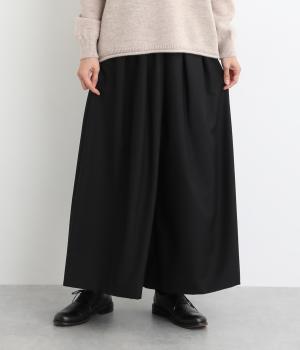 レーヨン混タックパンツ(ブラック-F)