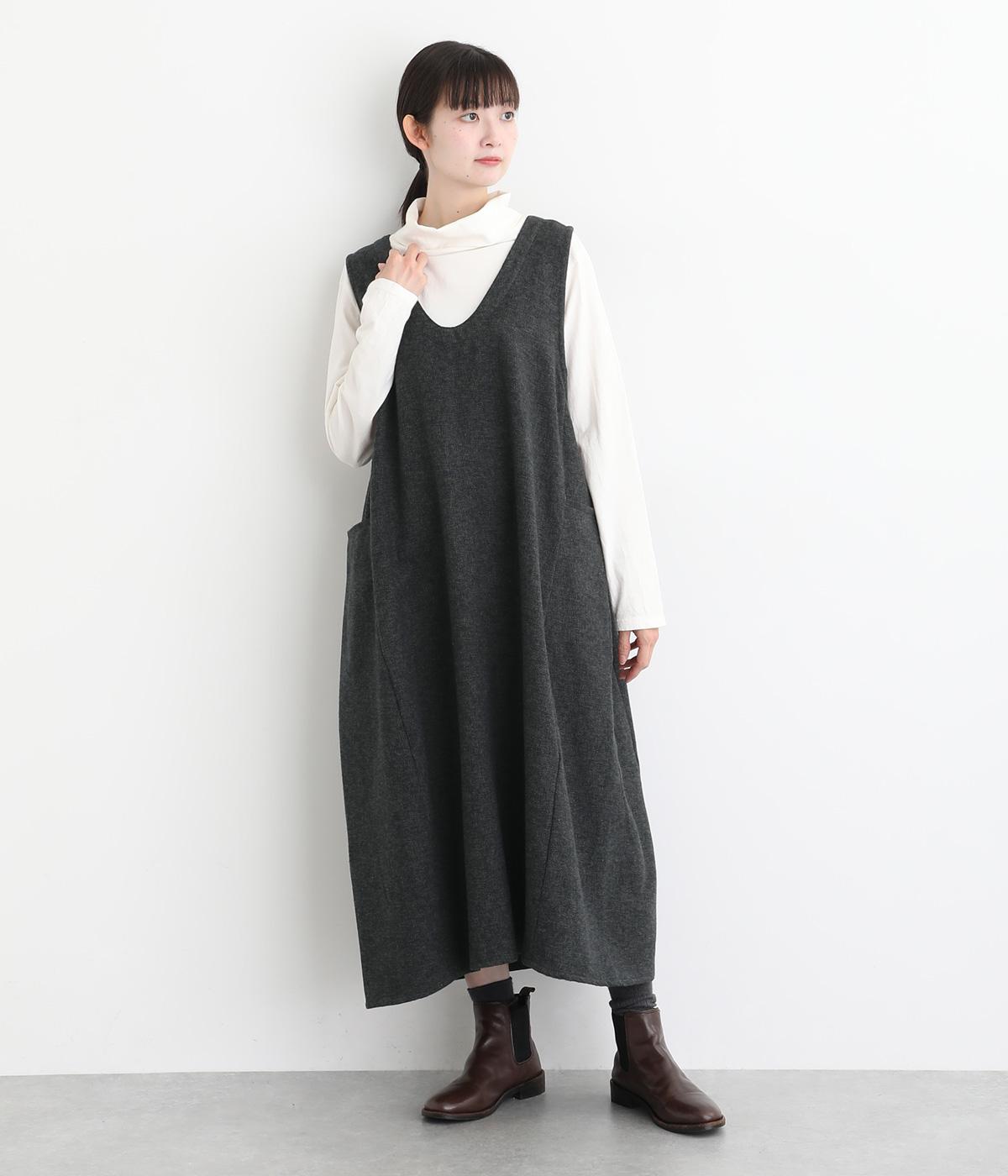 TWEDEDY COTTONコクーンジャンパースカート(ブラック-F)