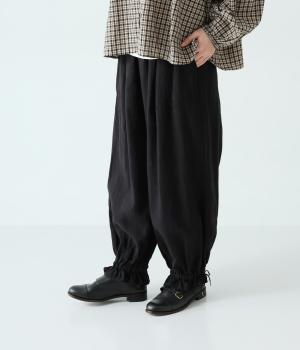 フレンチリネン裾紐付きパンツ