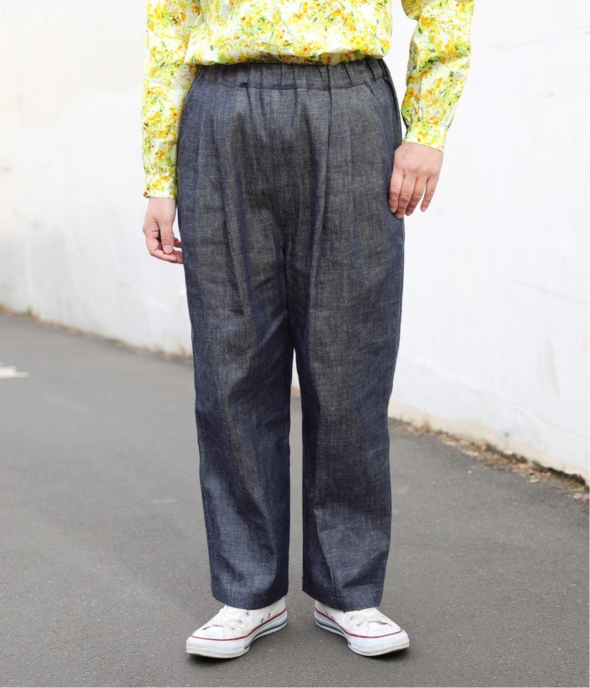 6.5ozデニム　切替ポケットパンツ(ネイビー-F)