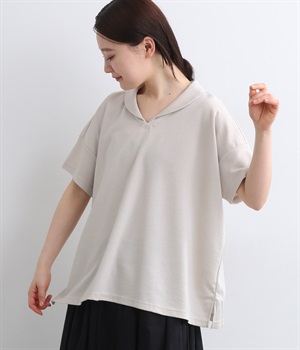 リバー接結 ショールカラープルオーバー(アイボリー-ONESIZE)