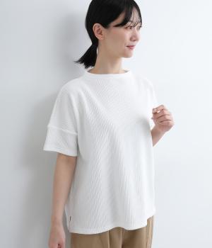 フリルリブ　ボトルネックプルオーバー(ホワイト-ONESIZE)