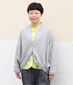コットンレーヨン　裏毛ワイドスリーブカーディガン