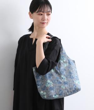 コットンリネンフラワー　センタートート(グレー-ONESIZE)