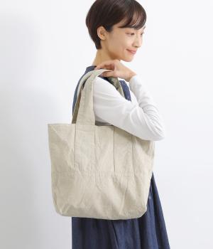 コットンリネンキャンバス　トートバッグ(ナチュラル-F)