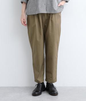 高密度コットンツイル　切替ポケットパンツ(ベージュ-ONESIZE)