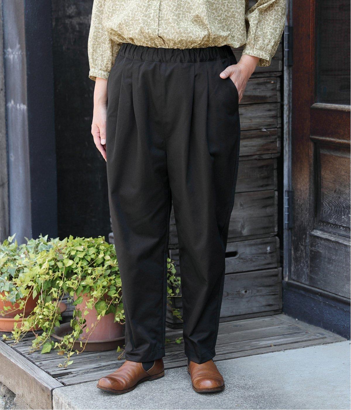 高密度コットンツイル　切替ポケットパンツ(ブラック-ONESIZE)