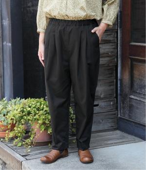 高密度コットンツイル　切替ポケットパンツ(ブラック-ONESIZE)