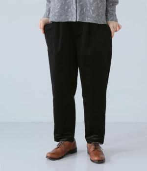 スウェットコーデュロイ　ななめポケットパンツ(ブラック-F)