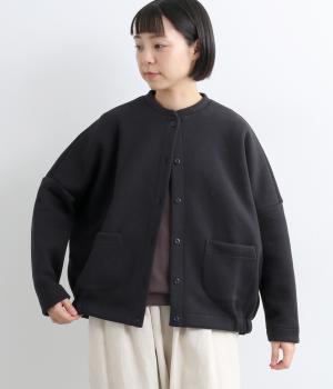 ダンボールニット　裾ギャザーカーディガン(ネイビー-F)