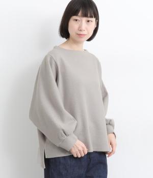 ウール混天竺　ワイドスリーブプルオーバー(グレー-F)