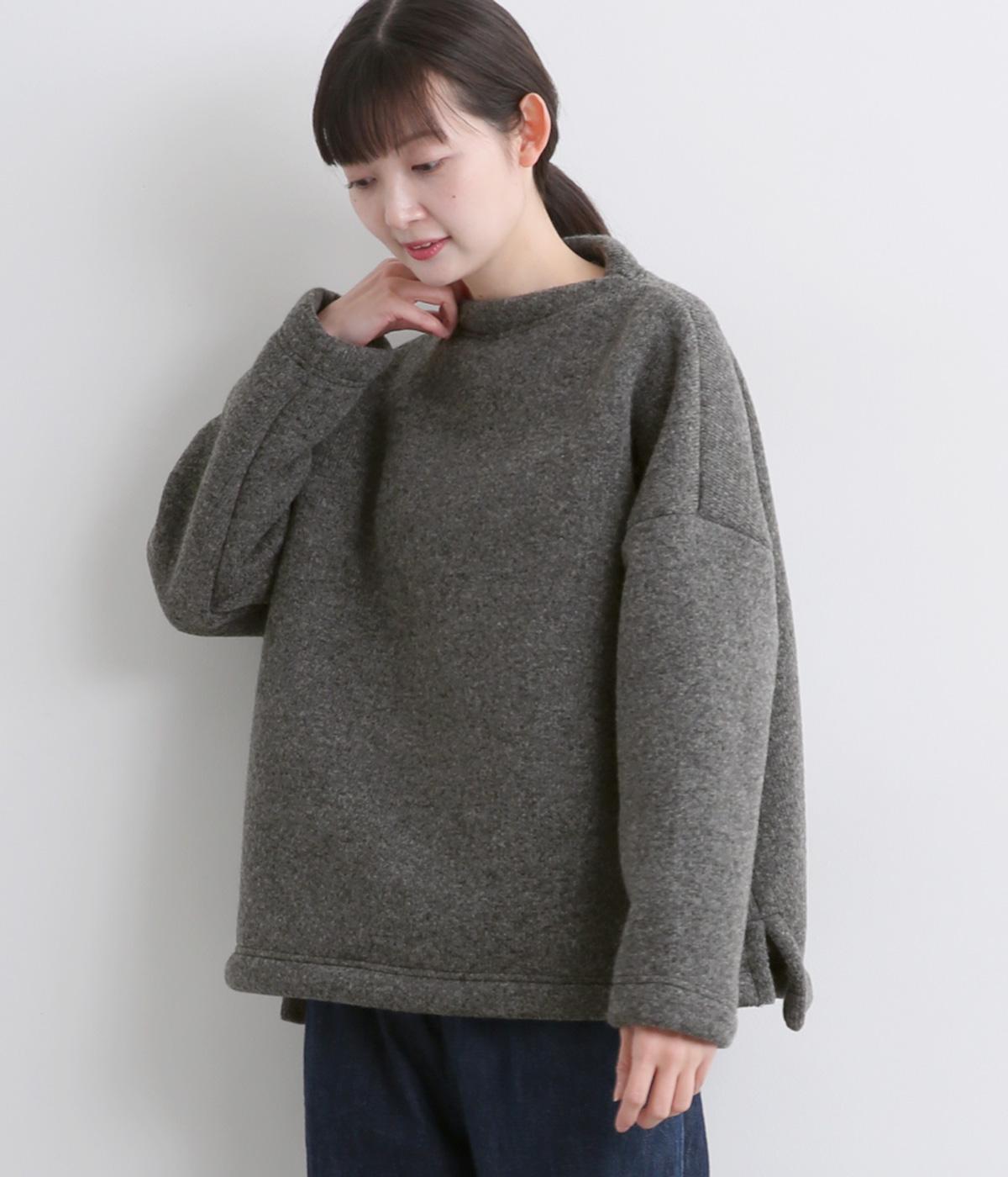ボトルネック ニットプルオーバー(グレー-F)