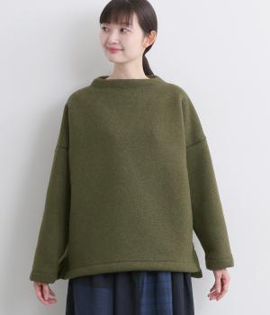 ボトルネック ニットプルオーバー(カーキ-F)