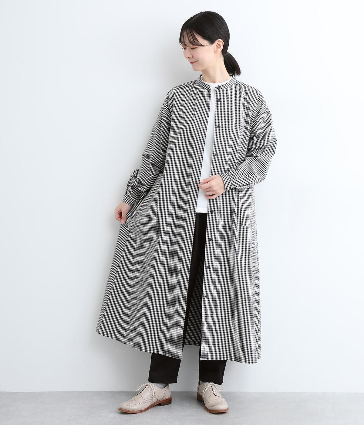 コットンリネンチェック　サイドポケットワンピース(ギンガム-ONESIZE)
