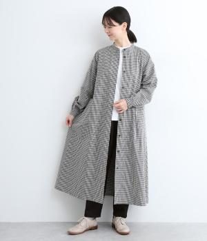 コットンリネンチェック　サイドポケットワンピース(ギンガム-ONESIZE)