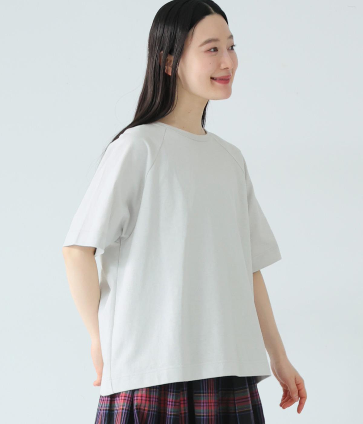 コットン天竺　ラグランスリーブプルオーバー(グレー-F)