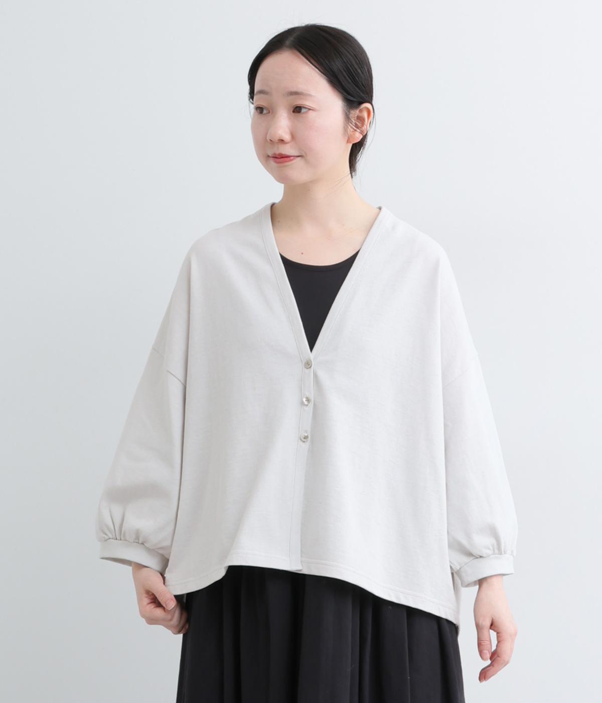 コットン天竺　カーディガン(グレー-F)