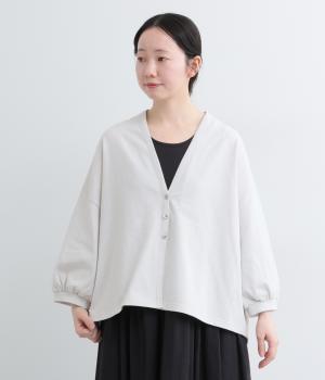 コットン天竺　カーディガン(グレー-F)