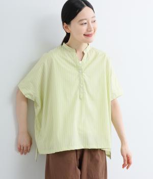 クリアコットンストライプスキッパープルオーバー