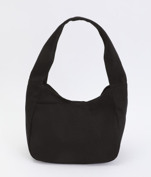 コットンラウンドバッグ　S(ブラック-ONESIZE)