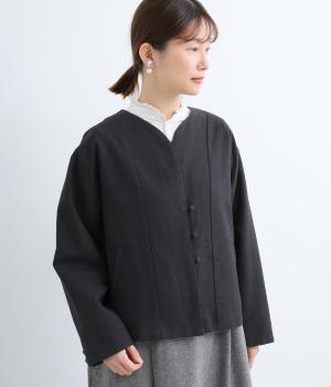 コットンリネン変わり織りジャケット