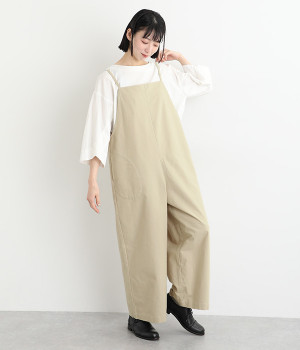 コットンオックスサロペット(ベージュ-ONESIZE)