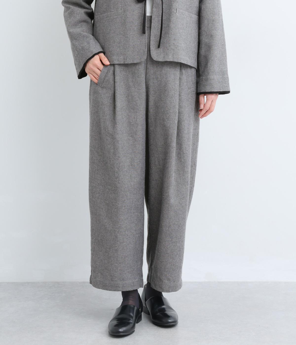 コットンリネンオックスパンツ(グレー-F)