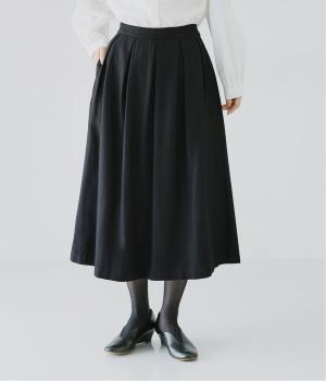 コットンレーヨンタックフレアスカート
