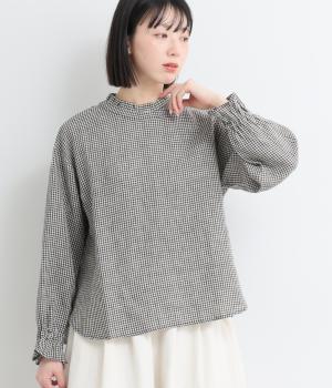 リネンフリルブラウス