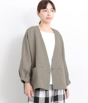 リネンドルマンジャケット(ブラウン-ONESIZE)