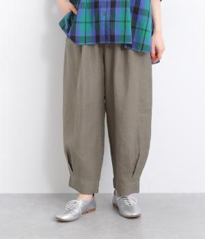 リネンタックコクーンパンツ(ブラウン-ONESIZE)