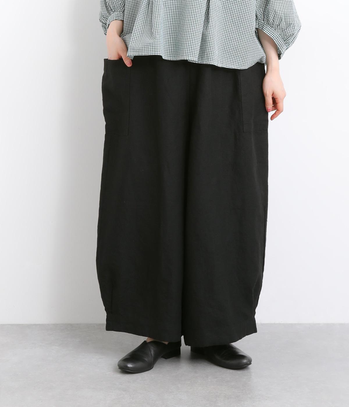 リネンサイドポケットパンツ(ブラック-ONESIZE)