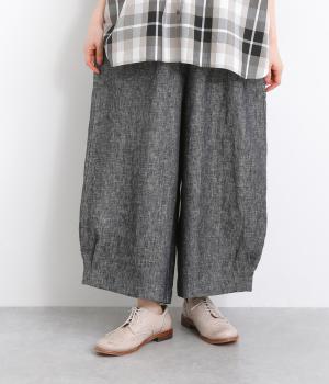 リネンサイドポケットパンツ(ネイビー-ONESIZE)