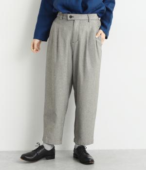 コットンオックスタックファスナーパンツ(ヘリンボン-F)