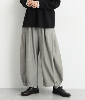 コットンオックスタックバルーンパンツ(ヘリンボン-F)