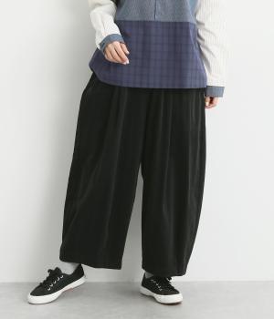 細コーデュロイバルーンパンツ(ダークグレー-F)