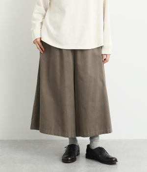 細コーデュロイガウチョパンツ(グレー-F)