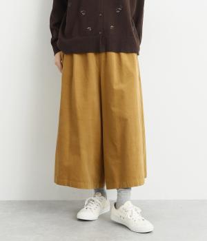 細コーデュロイガウチョパンツ(マスタード-F)