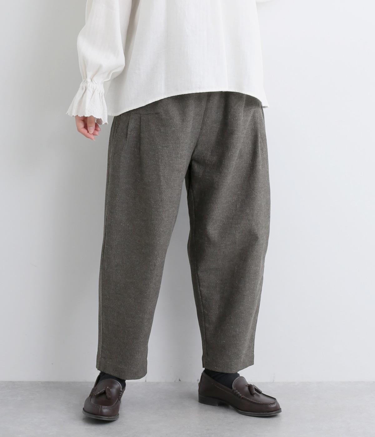 コットンリネン　コクーンパンツ(ダークグレー-F)