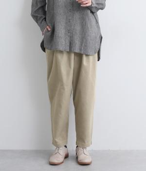 コーデュロイ　テーパードパンツ(グレージュ-F)