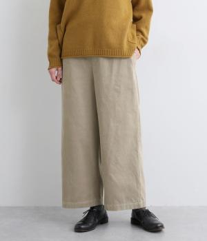 コーデュロイ　ワイドパンツ(グレージュ-F)