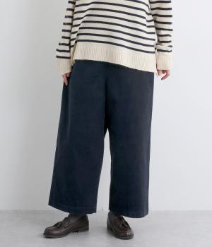 コーデュロイ　ワイドパンツ(ネイビー-F)