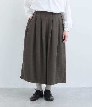 コットンリネン太番手ツイルワイドパンツ