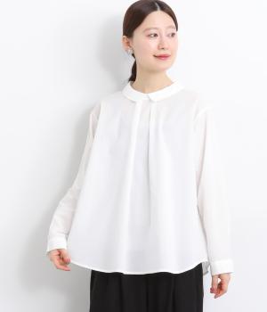 コットン細番手ブラウス(ホワイト-ONESIZE)