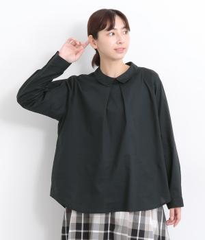 コットン細番手ブラウス(ブラック-ONESIZE)