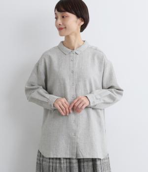 ヘリンボーン　シャツチュニック(ライトグレー-F)