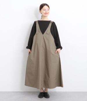 タイプライター2wayジャンパースカート(カーキ-ONESIZE)