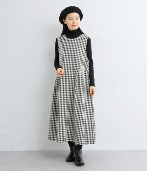 コットンチェックジャンパースカート(ギンガム-F)