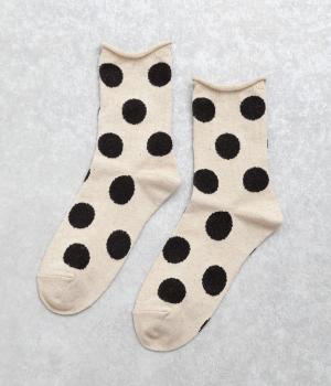 コットンリネンドットソックス
